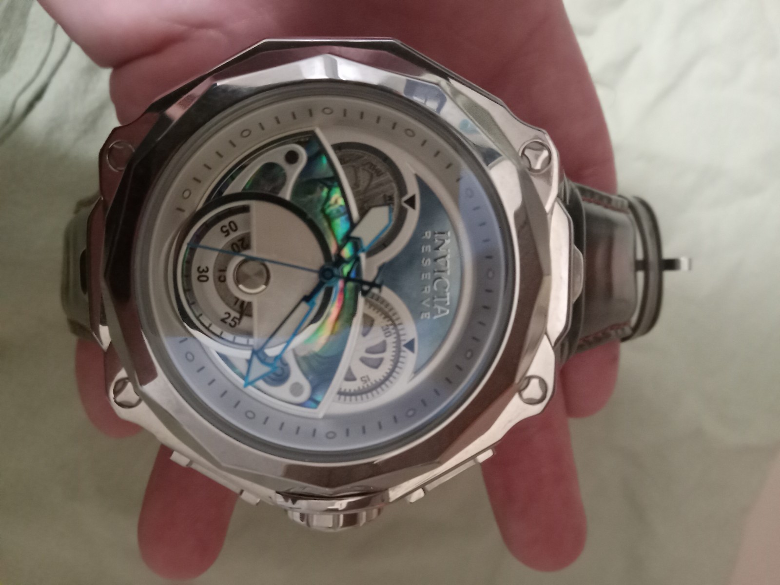 This Invicta Reserve chronograph watch (model 35534) features a large 52mm stain