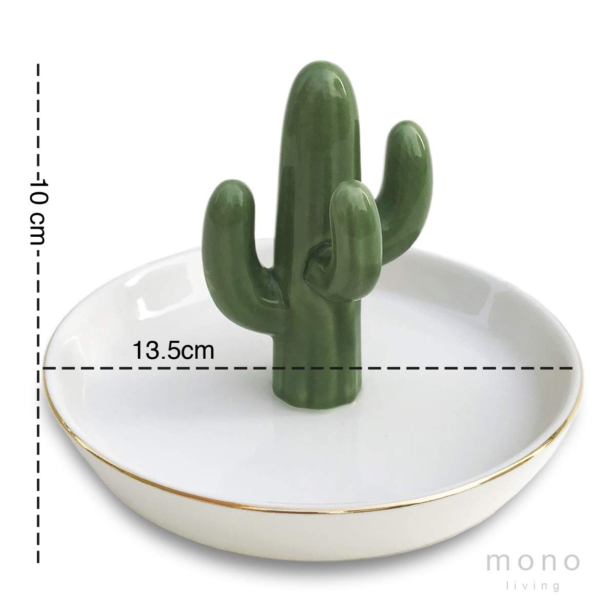Cactus Jewelry Holder and Ring Dish – Ceramic Succulent Decor for Kitchen Sin…