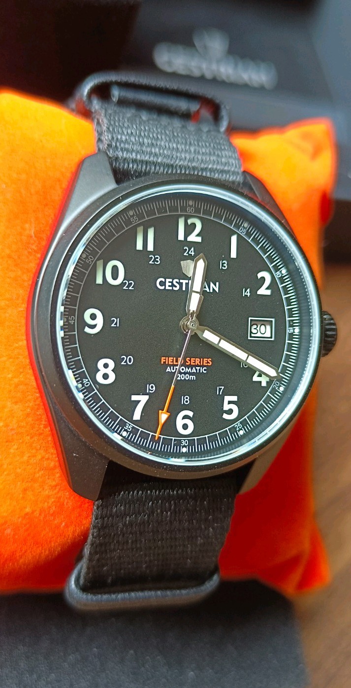 Cestrian Field Series Watch PVD Automatic NH35 200m Full Set Excellent Condition