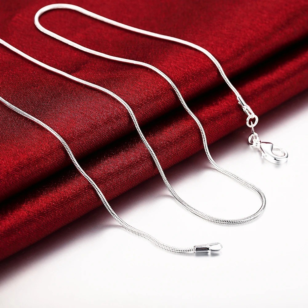 10PCS 925 Sterling Silver Snake Chain Necklace 1MM 16-30 Inch Wholesale