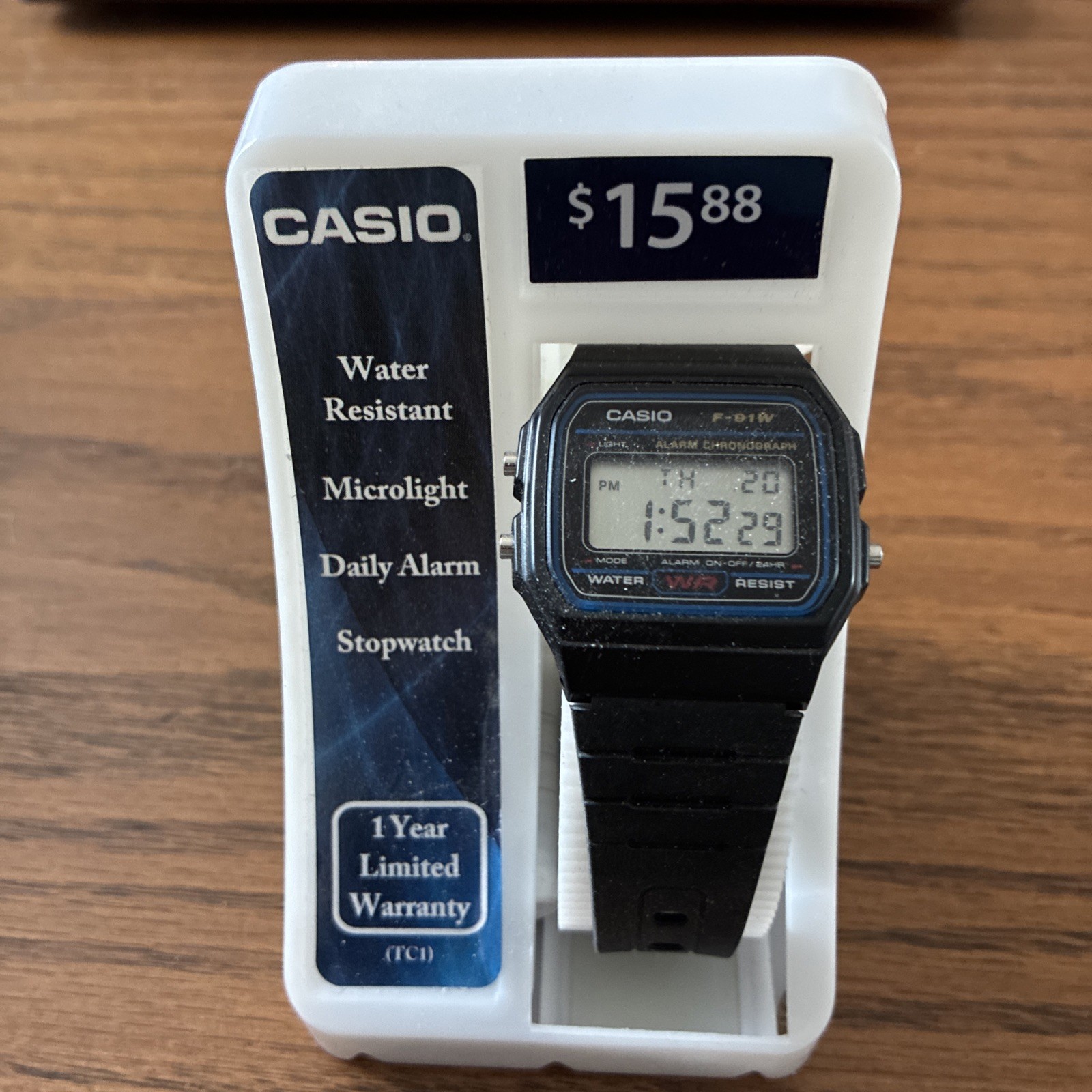 Casio F91W – Men’s LED Quartz Watch – Black Resin Strap – F91W-1XTC