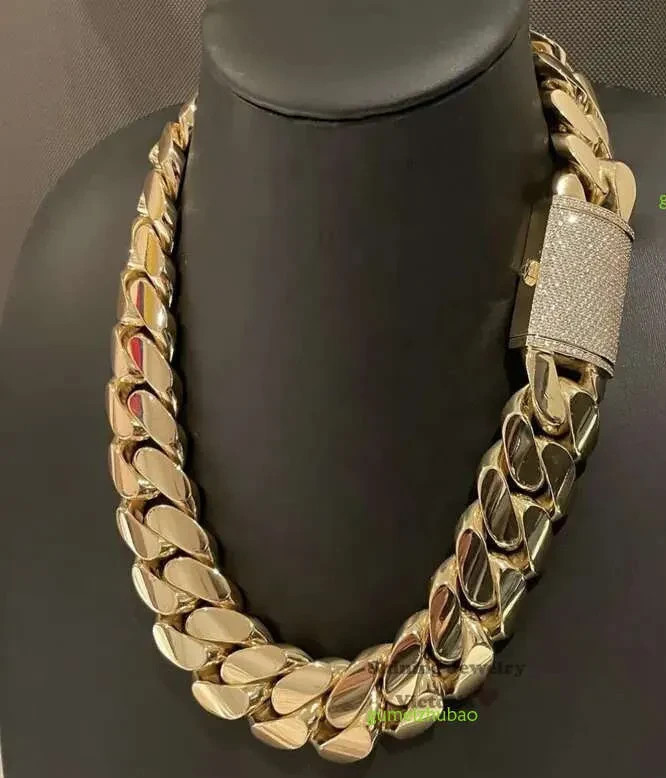 Heavy Big 28mm 24 1kilo Gram 14k Gold Plated Cuban Link Chain Necklace Jewelry