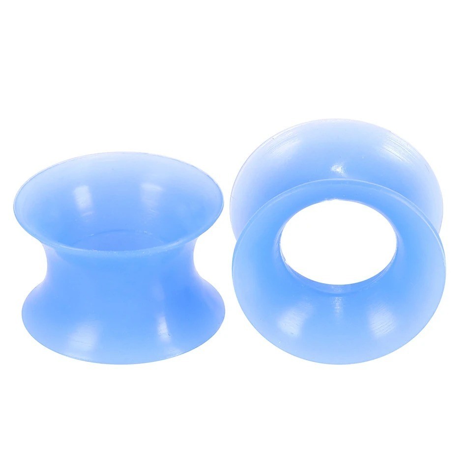 2pcs Thin Silicone Ear Plug Ear Tunnels Plugs Gauges Jewelry Earlets Flesh Gauge