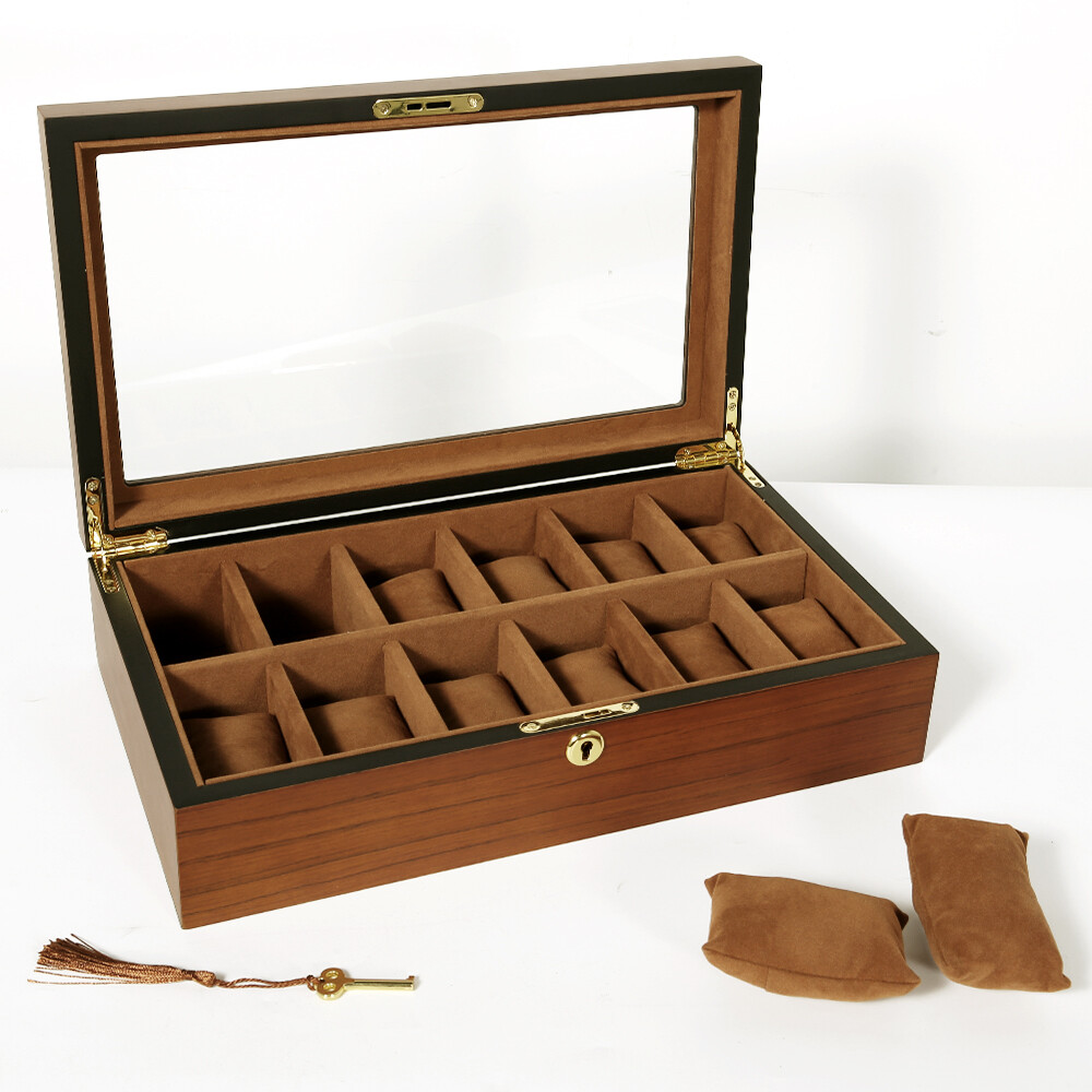 Unisex Watch Box Jewelry Display Case Organizer Glass Jewelry Storage Gift