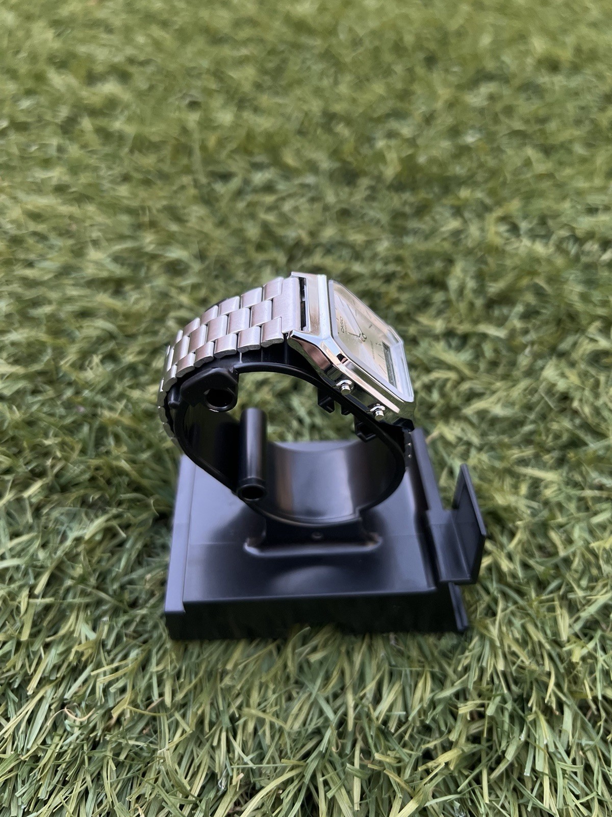 Casio Analog-Digital Vintage Style Dual Time S.Steel Band Watch AQ-230A-9A