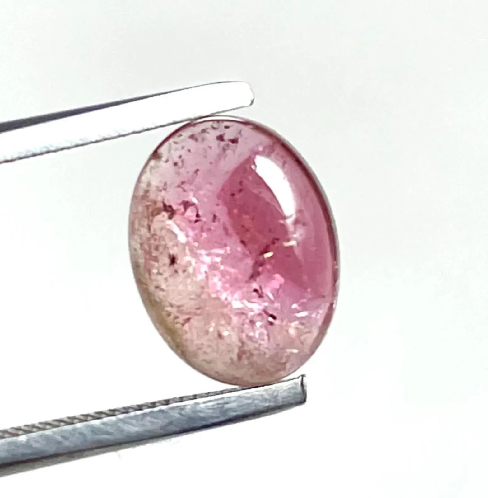 NATURAL BIO TOURMALINE – 7X9 M.M. Oval Cabochon, Handmade, 1.55 Carats
