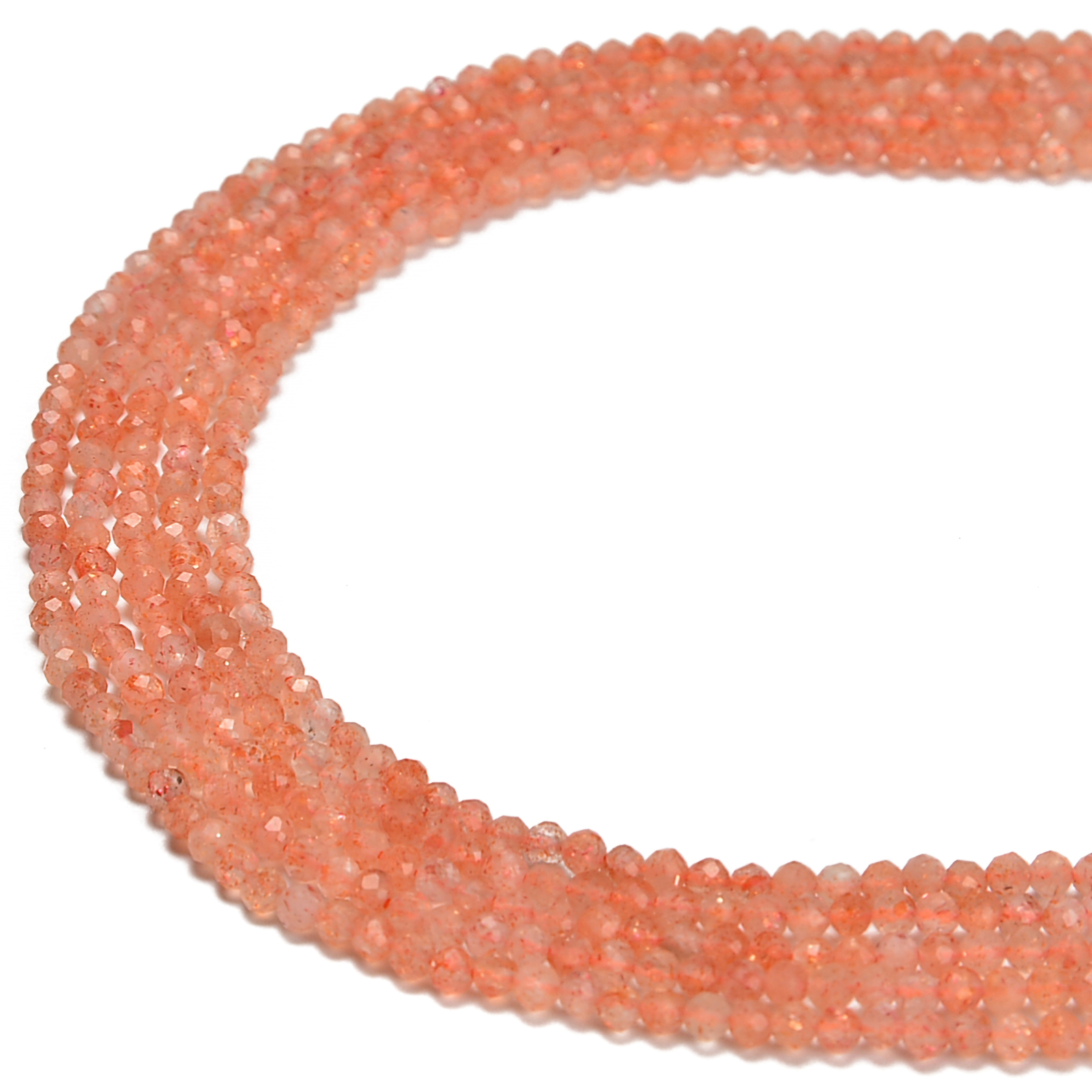 Natural Sunstone Lepidocrocite Faceted Round Beads 2.5mm 4mm 5mm 15.5″ Strand