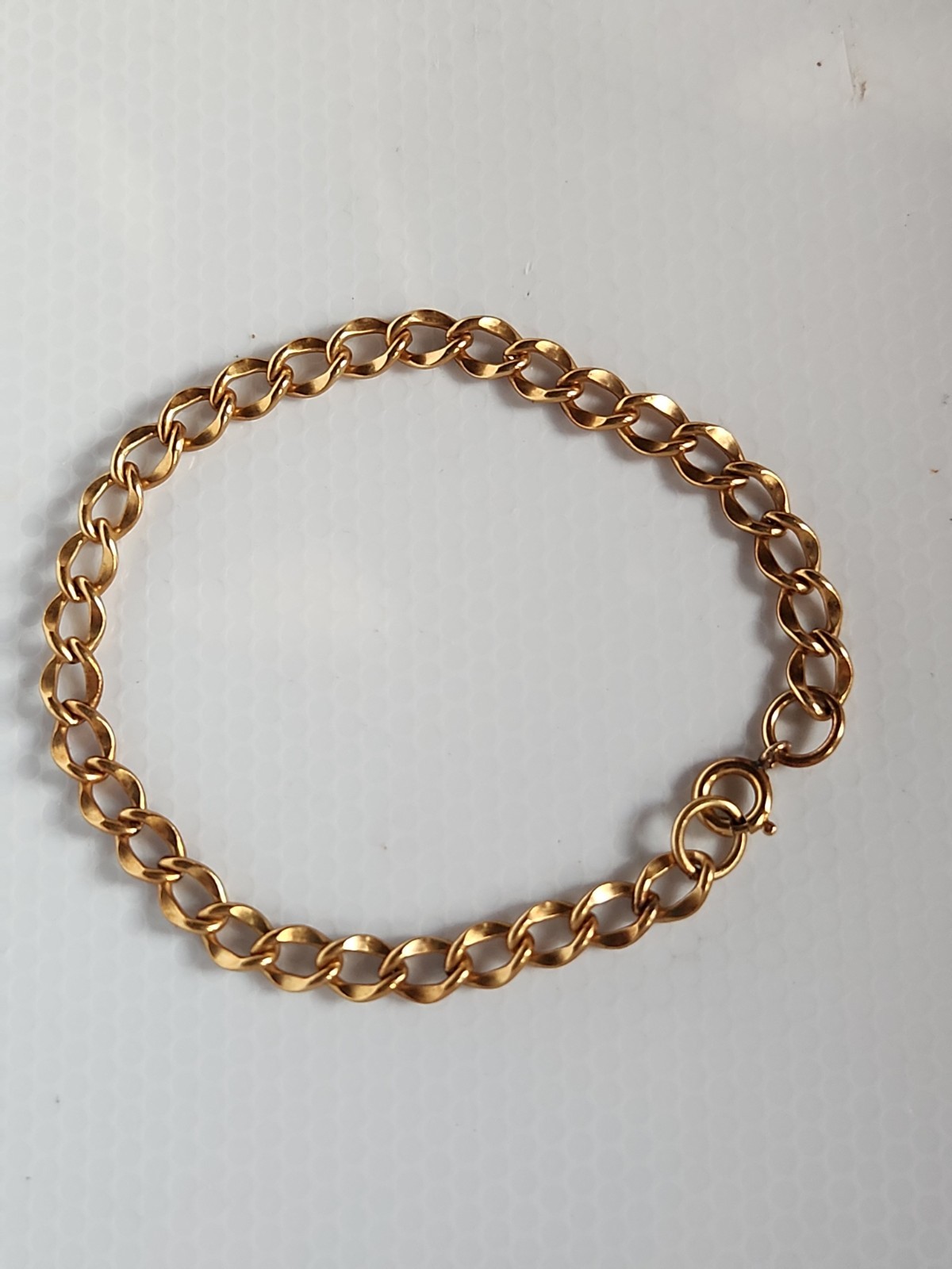 12k GF 1/20 Yellow Gold Chain Bracelet Size 7″ Shiny & Very Light Weight