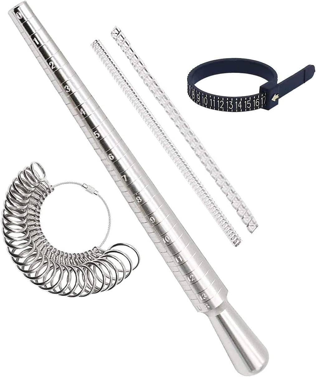 Ring Sizer Tool – Finger Measurement Mandrel Gauge for US Sizes 1-13, Half Sizes