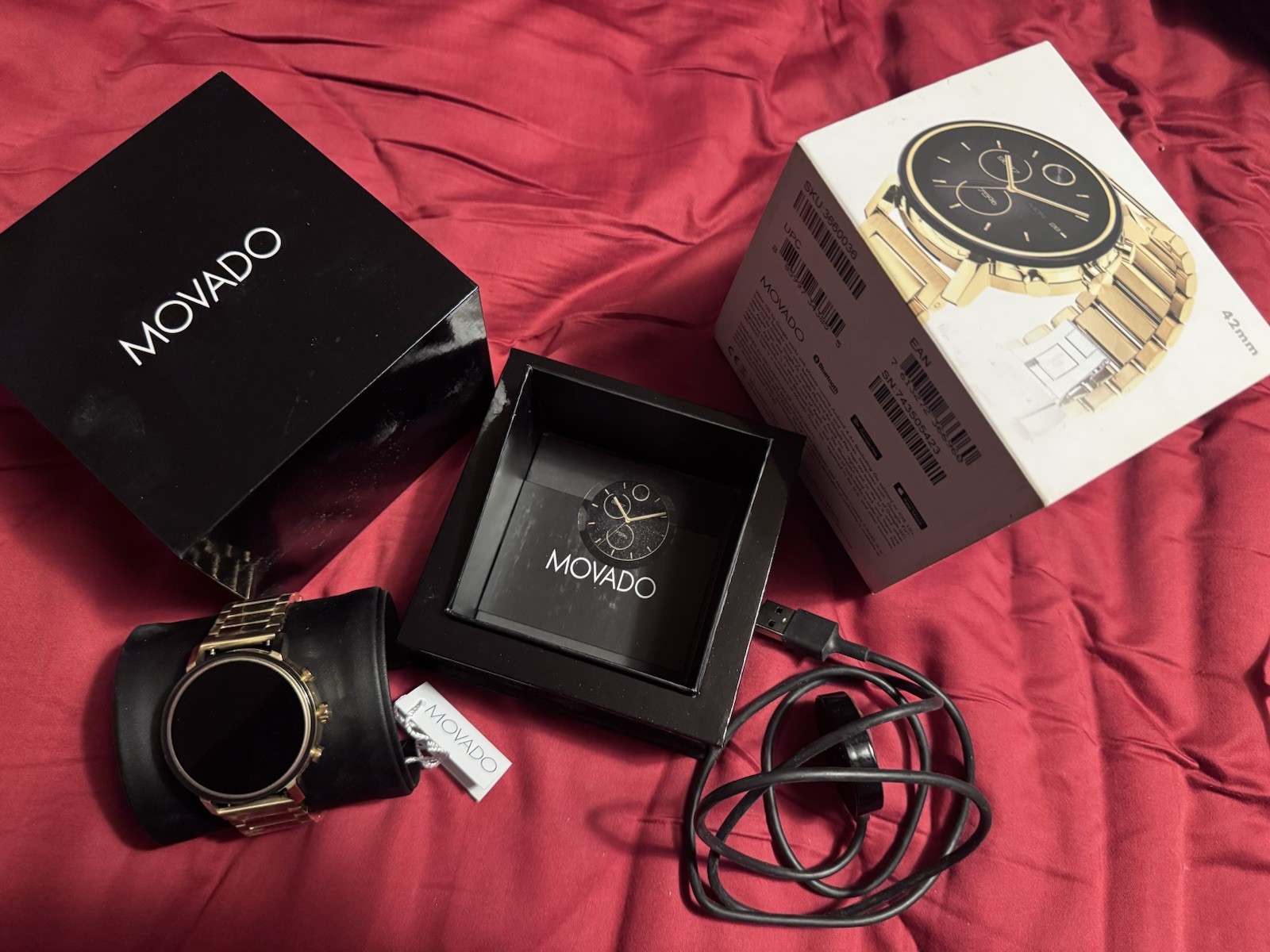 Movado Connect 2.0 Smartwatch Men Gold Stainless Band Brand New In Box with Tags