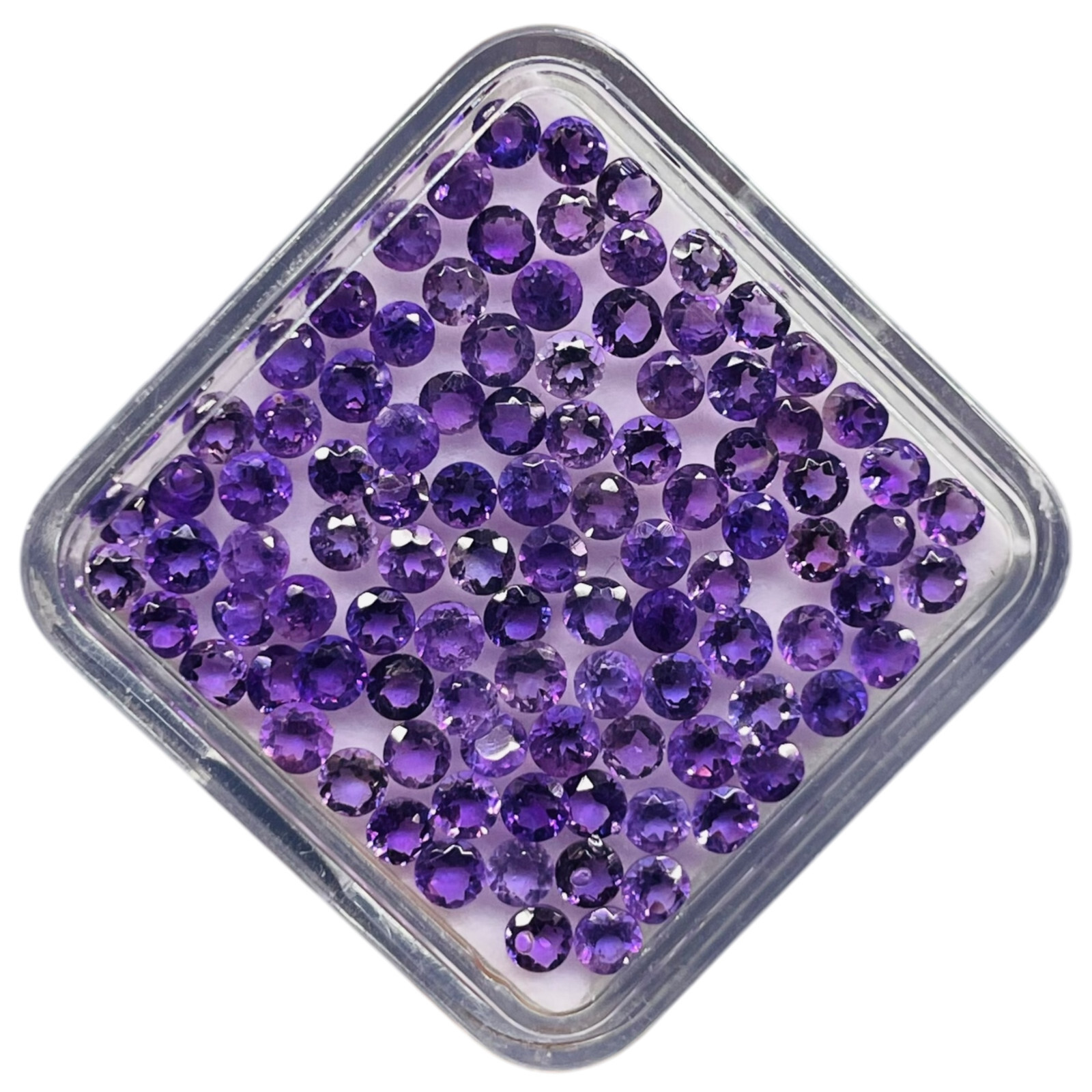 100 Pcs Natural Amethyst 2.5mm Round Cut Loose Untreated Gemstones Wholesale Lot