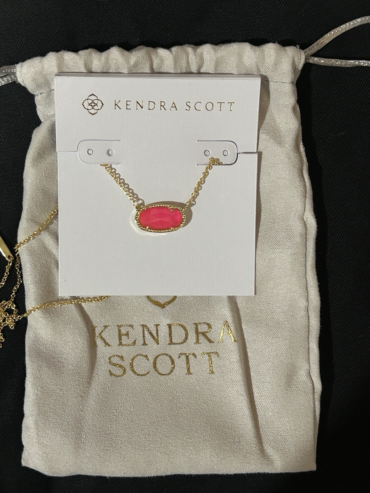 New! Kendra Scott Elisa Azalea Illusion Pink Necklace Gold Tone