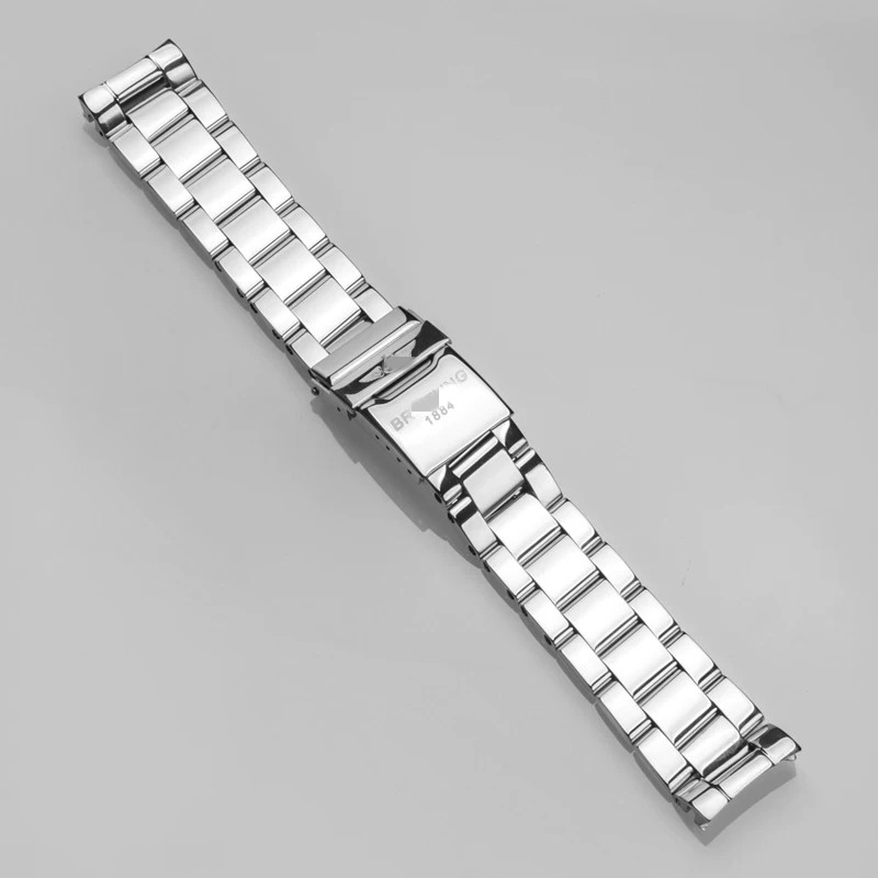 22MM For Breitling Avenger A17318101 Stainless Steel Watch Strap Frosted Band