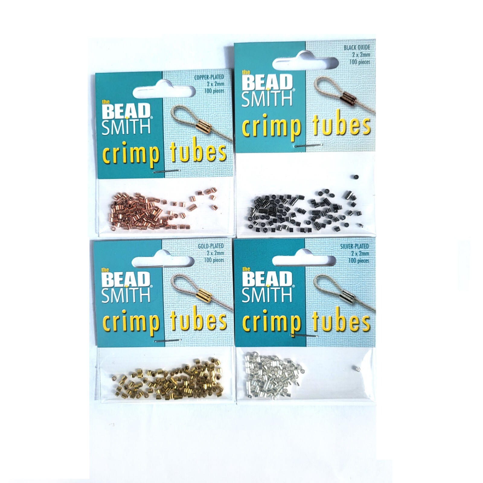 BeadSmith® Tube Crimp Silver Plated Gold Plated 2x2mm Crimp Beads Jewelry Making