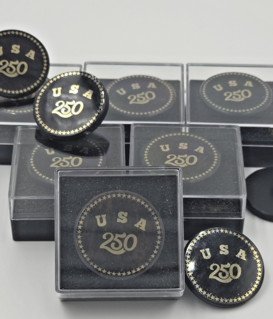 USA 250th Anniversary Obsidian Stone Pin Set OF 5 Badge 1.2″Limited Edition