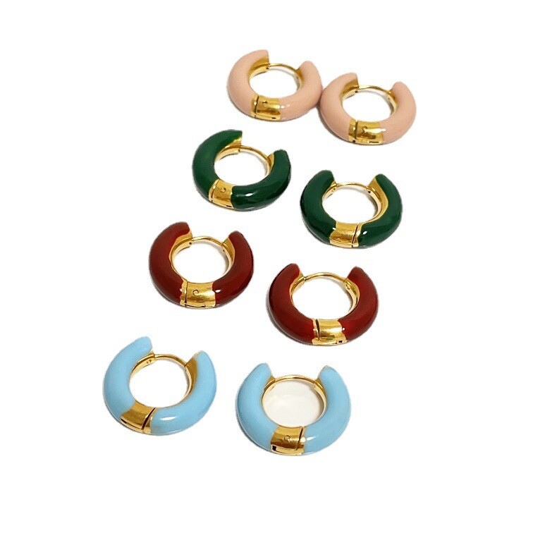 Vibrant Enamel Huggie Hoop Earrings for Women Boasts Multiple Color Options