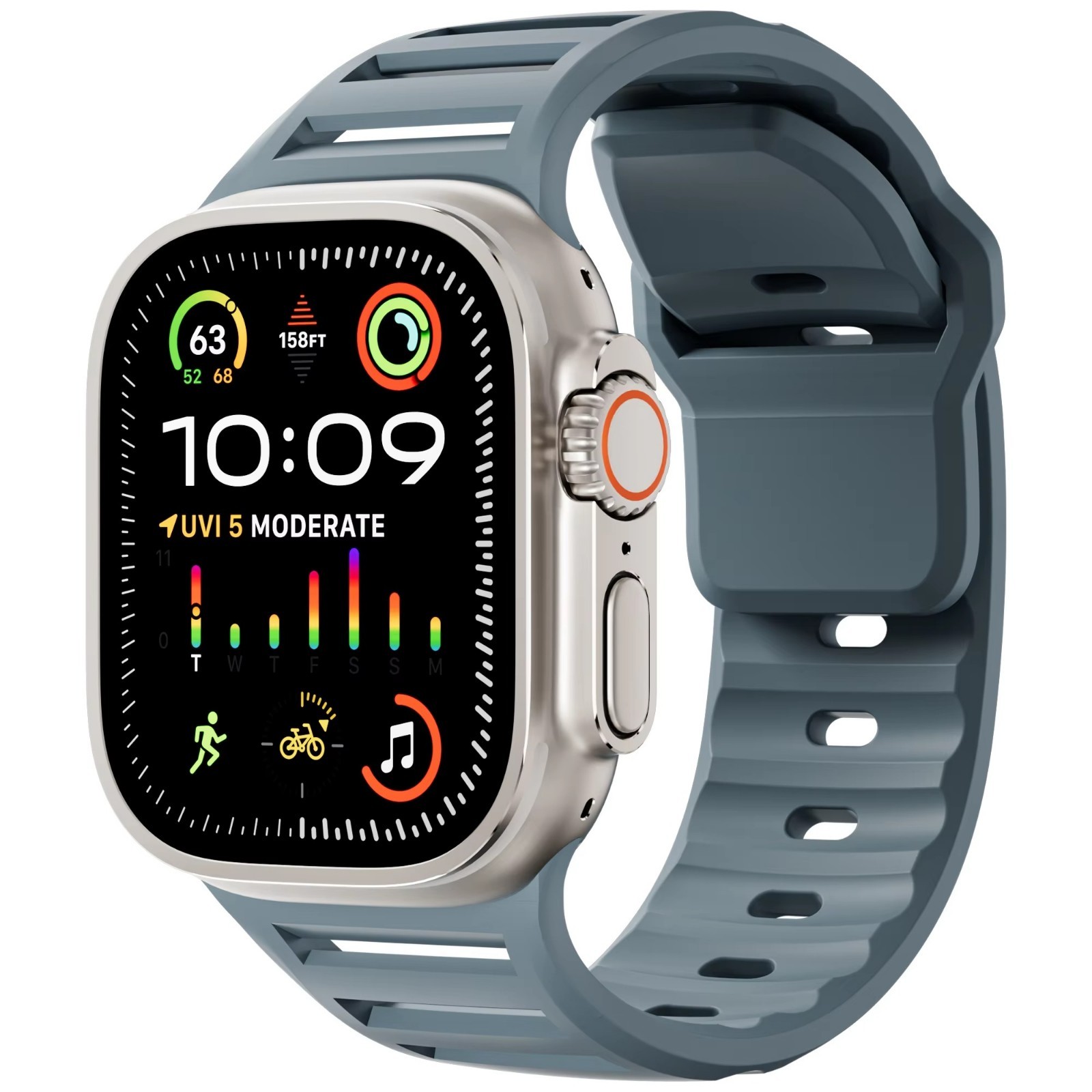 For Apple Watch Series Ultra 3 11 10 9 8 7 iWatch 49mm Silicone Sport Band Strap