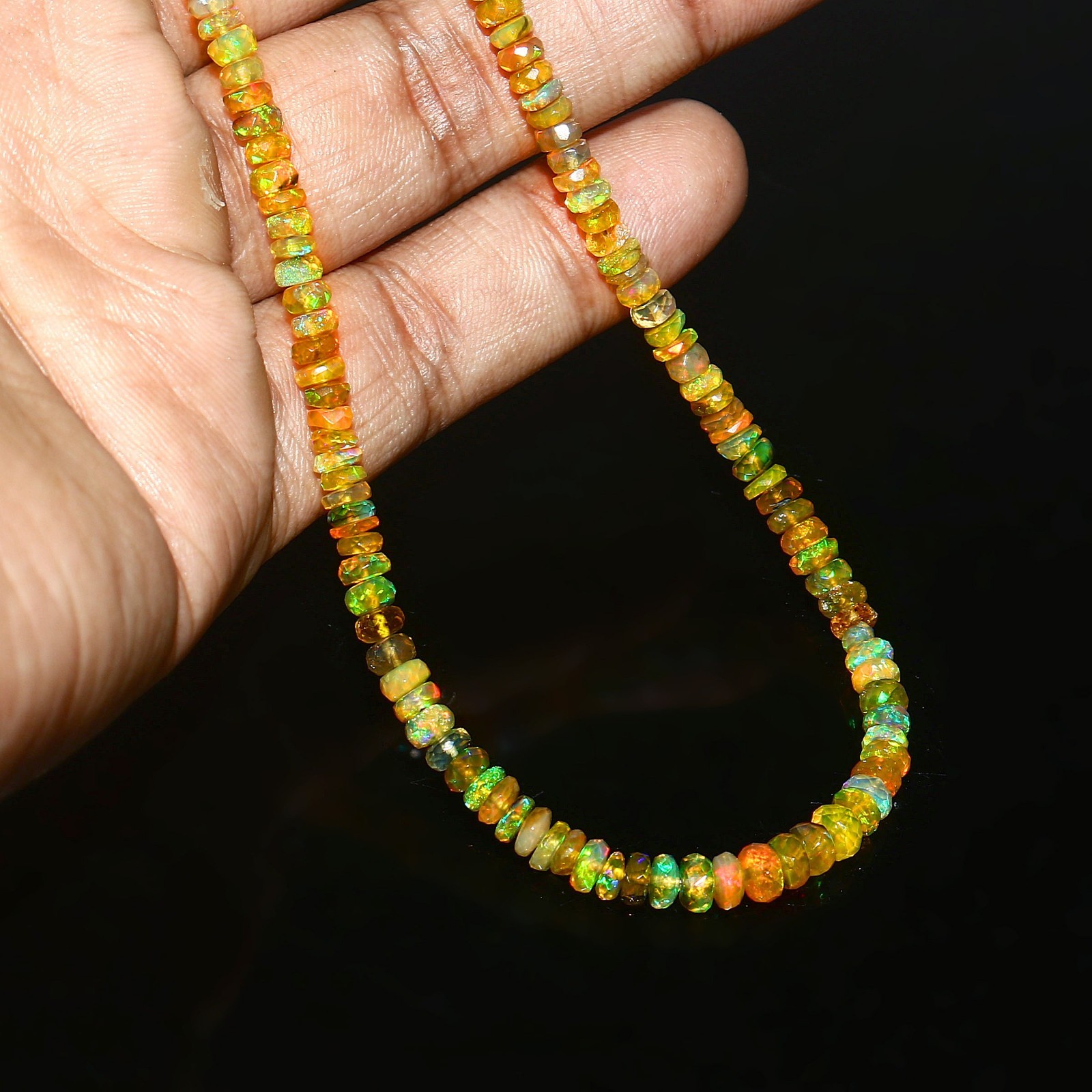 Yellow Opal Beads Rondelle Opal Beads Genuine opal Birthstone Jewelry 217
