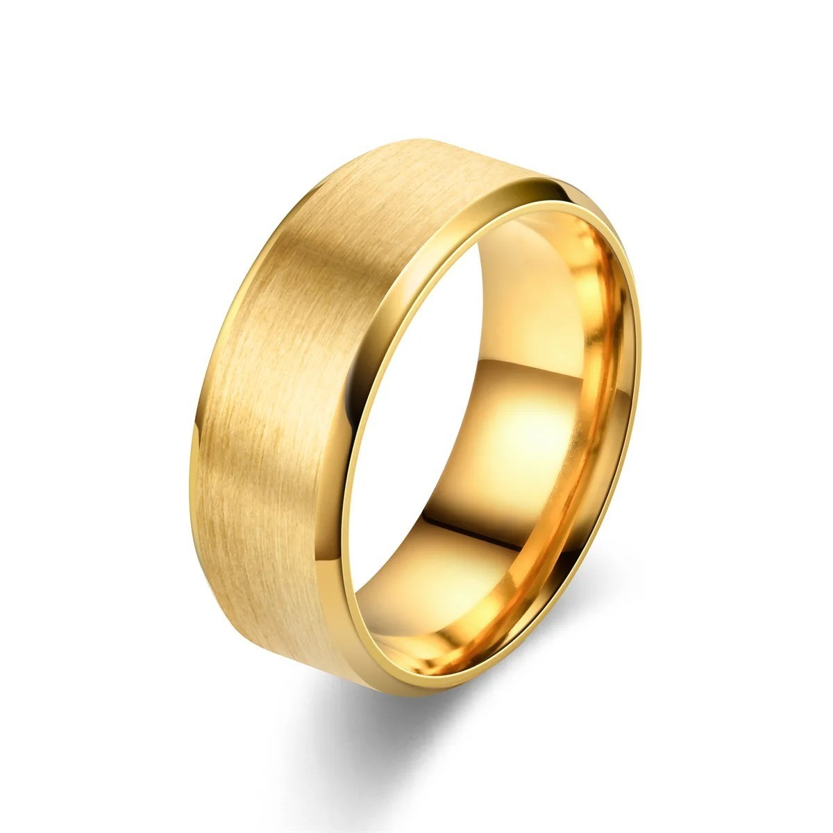 6 Colors 8mm Tungsten Ring Brushed Stainless Steel Wedding Band Men Women