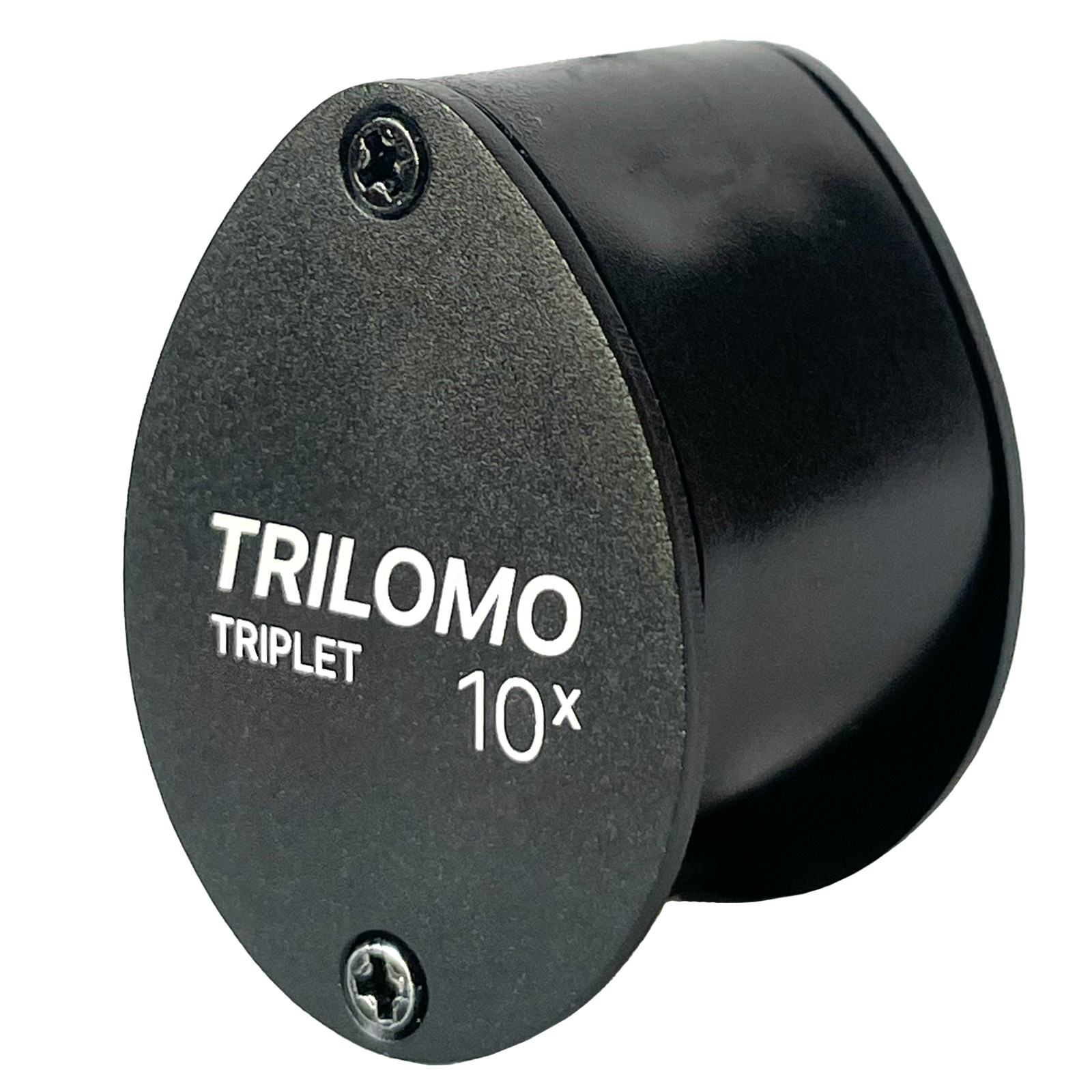 TRILOMO (ex BelOMO) 10x Triplet Loupe Magnifier. Black Egg with Attached Lanyard