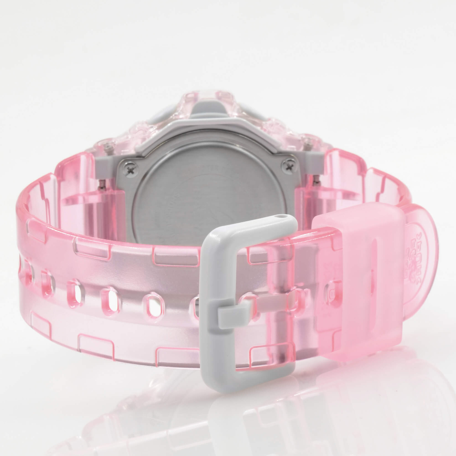 Casio Women’s Watch Baby-G Alarm Digital Dial Transparent Pink Strap BG169R-4