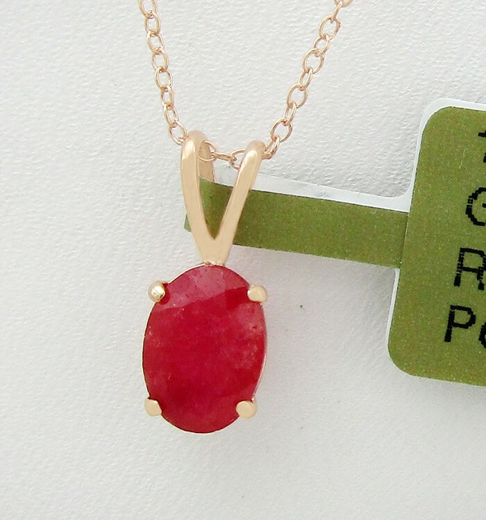 GENUINE 0.86 Cts RUBY PENDANT 14k SOLID ROSE GOLD – MADE IN USA -Free Appraisal