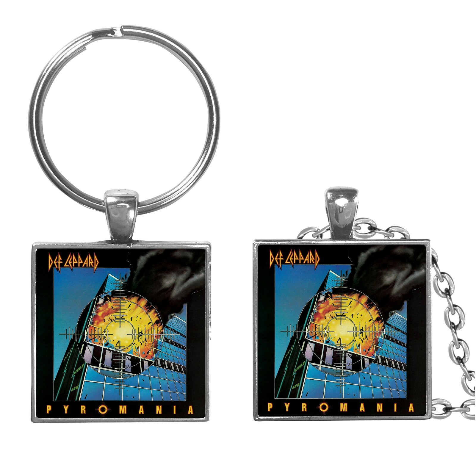 Def Leppard Pyromania Album Cover Image Keychain or Necklace Rock & Roll Jewelry