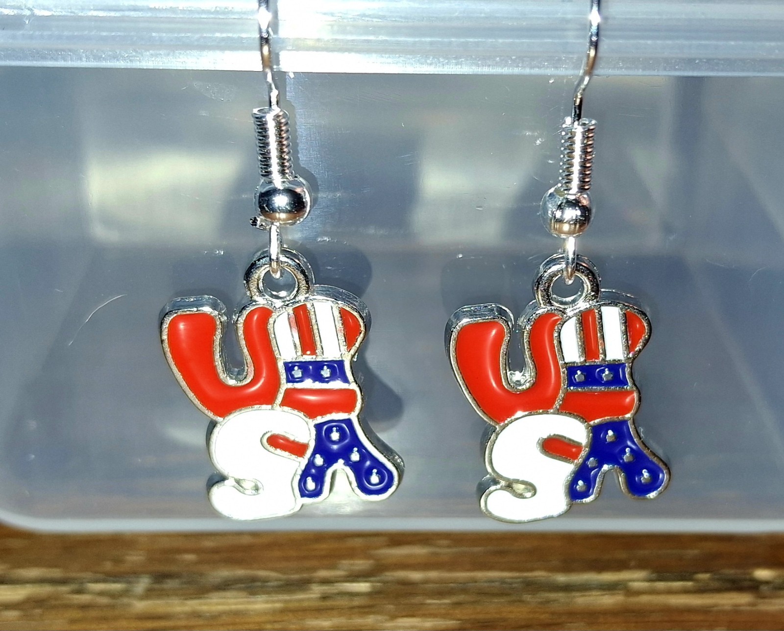 Patriotic Red, White & Blue “U.S.A” Earrings
