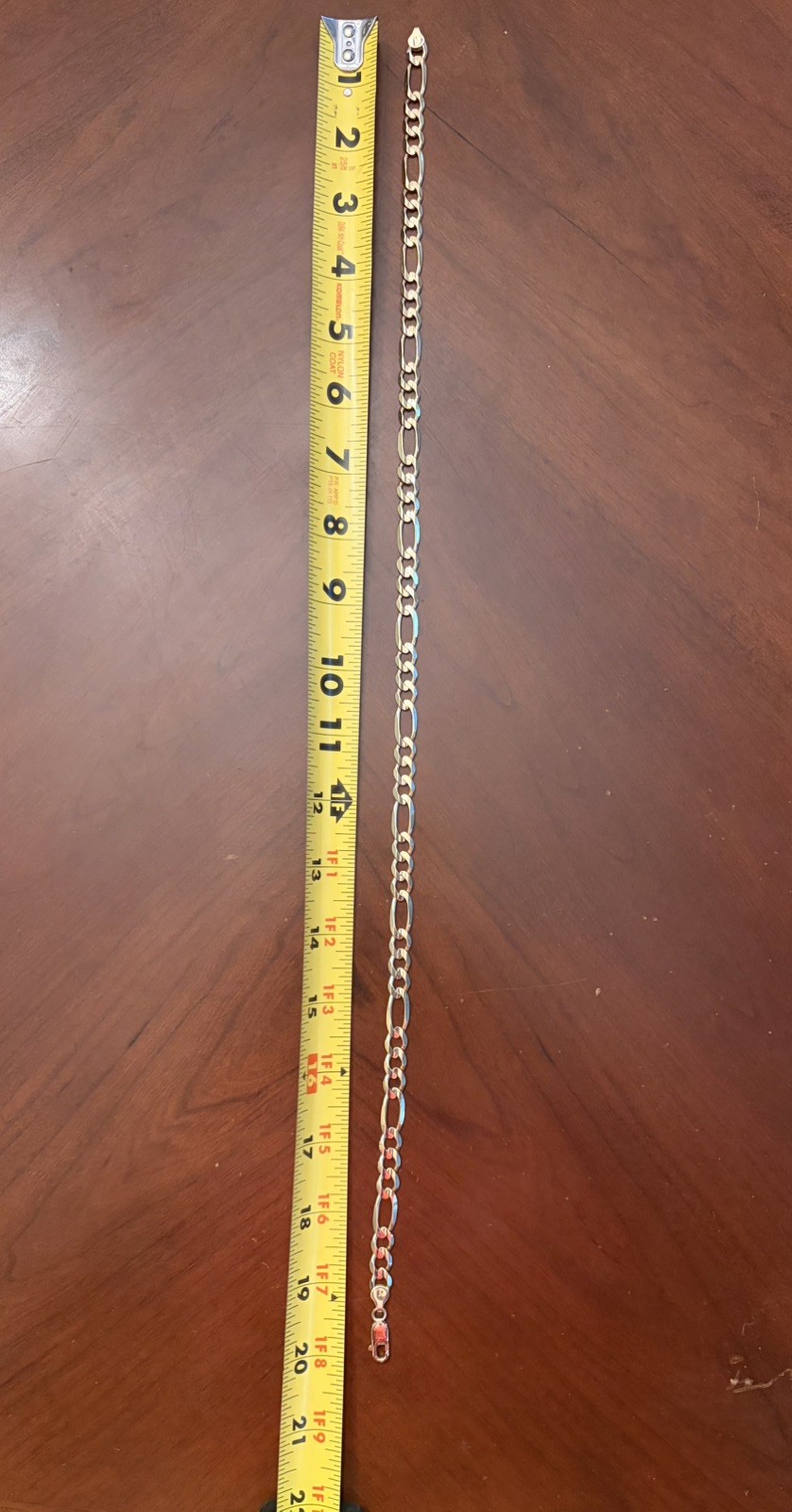 14K Solid Yellow GOLD Figaro link Chain Necklace 20″ inch Heavy 42.4 Grams 8.5mm