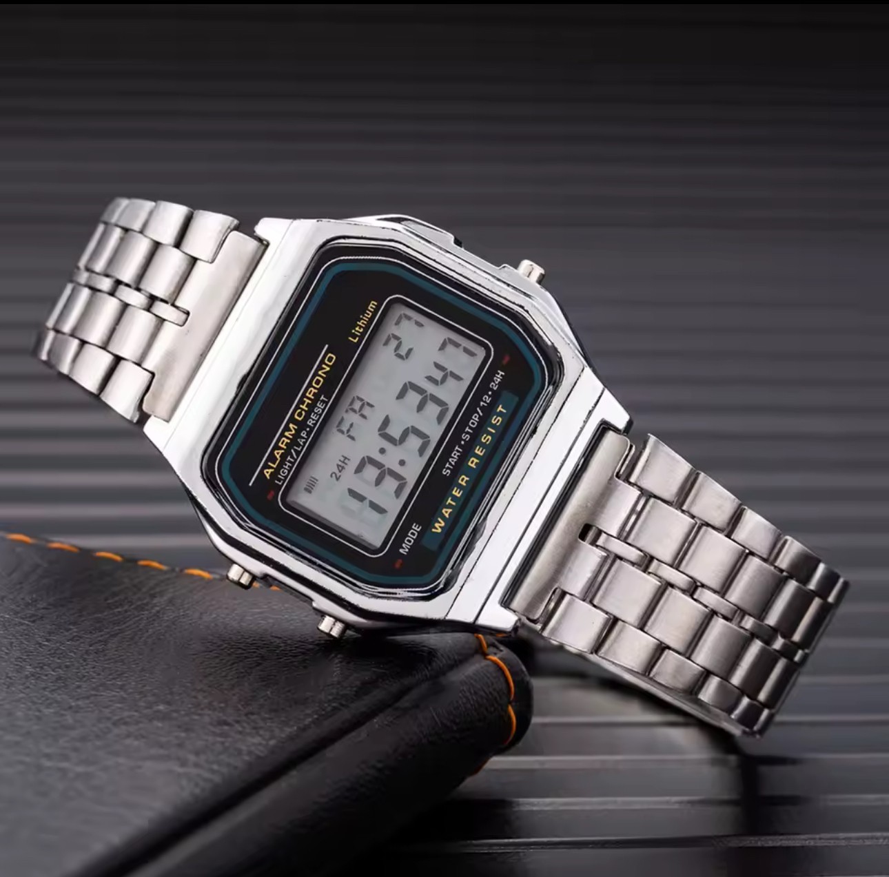 Mens Luxury Digital Watch Stainless Steel Silver Dial Bracelet Classic Business