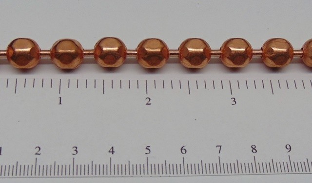 COPPER BALL CHAIN Necklace or Bracelet Statement Size 9.5mm Round + Faceted Bead