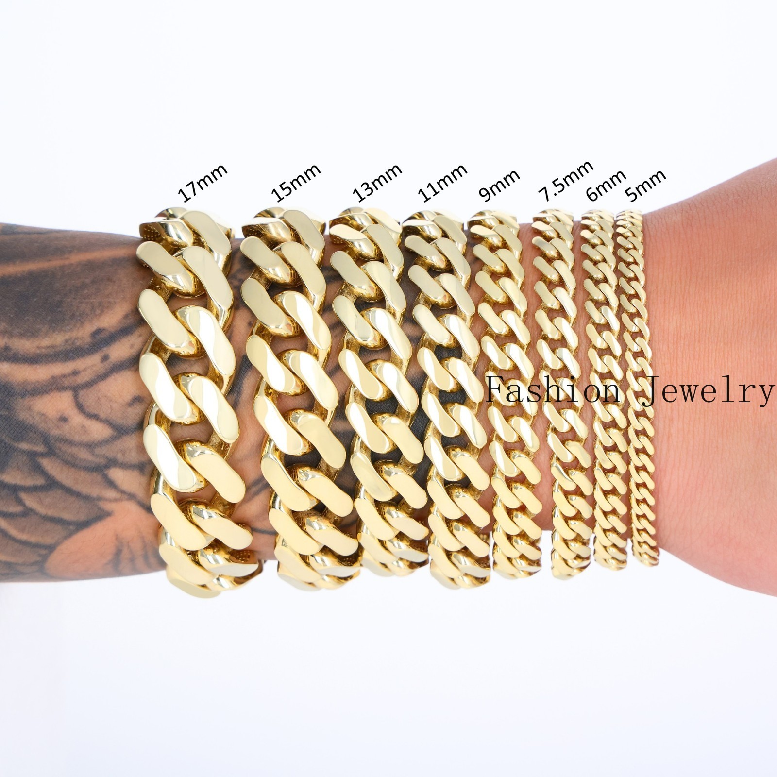 14k Yellow Gold Miami Cuban Royal Monaco Chain 5mm-17mm Necklace Bracelet 7″-30″