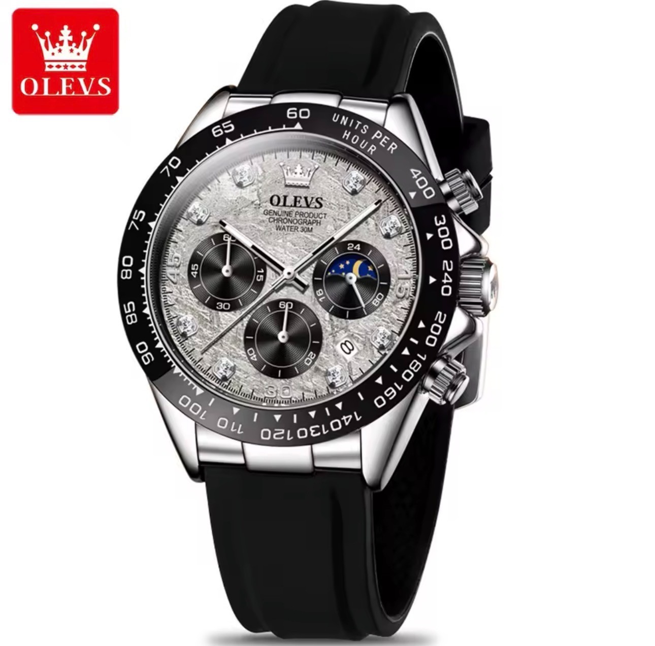 OLEVS Men’s Luxury Quartz Watch Waterproof Luminous Chronograph Date Wristwatch