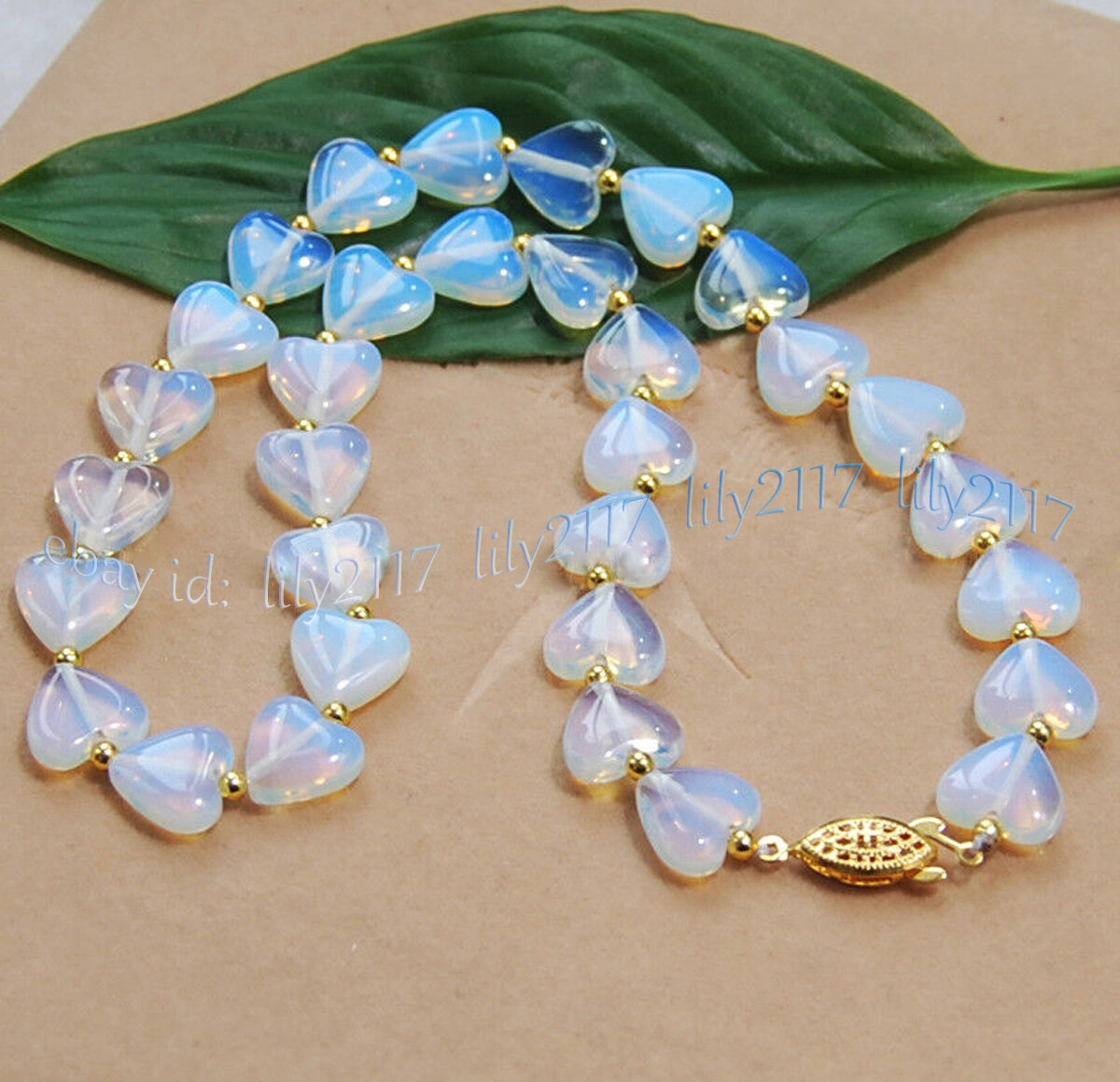 Natural 12mm White Opal Heart Shaped Gemstone Beads Necklace 14-50”
