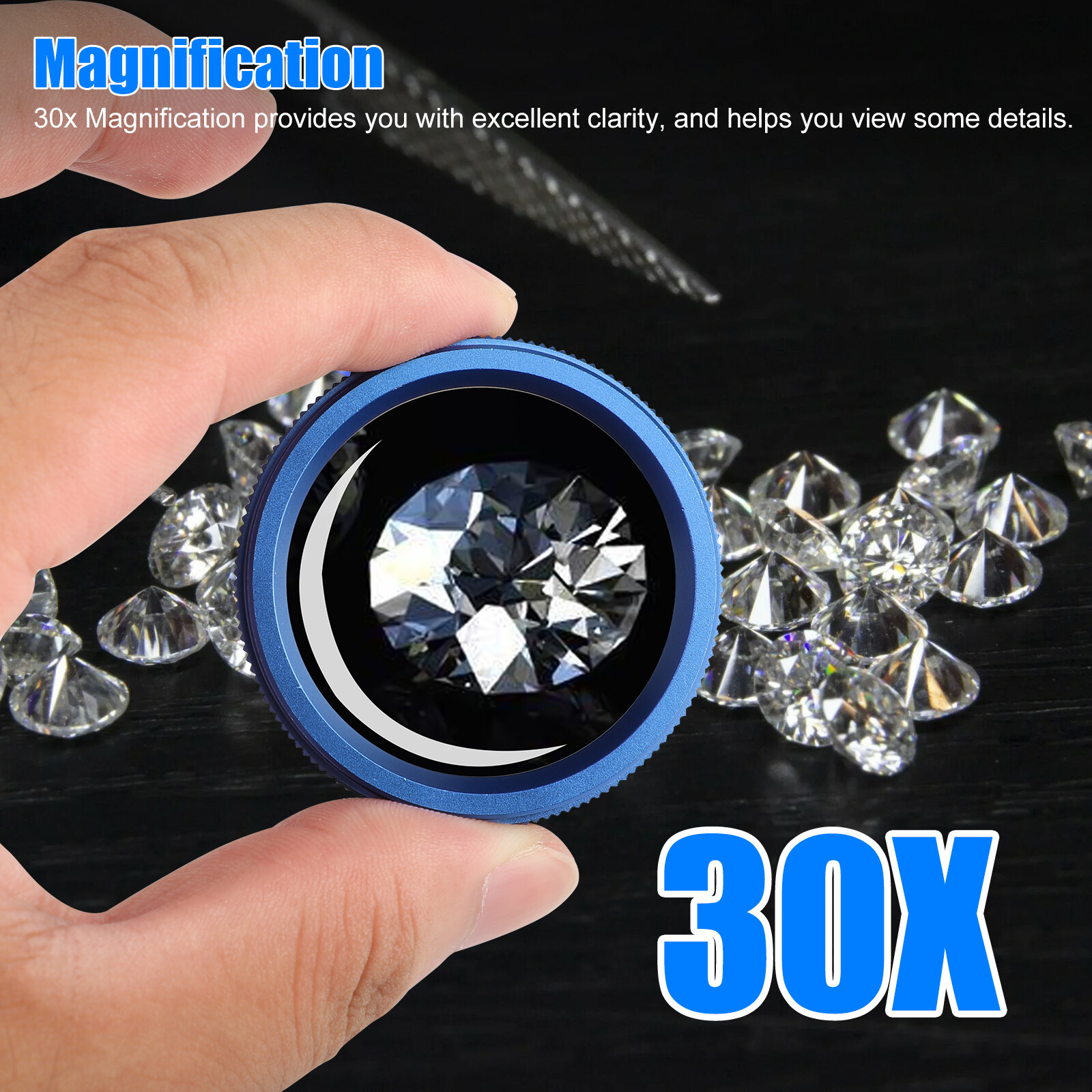 Magnifying Glass Jewelry Eye Loop Pocket Optical Magnifier Jewelers Repair 30X40