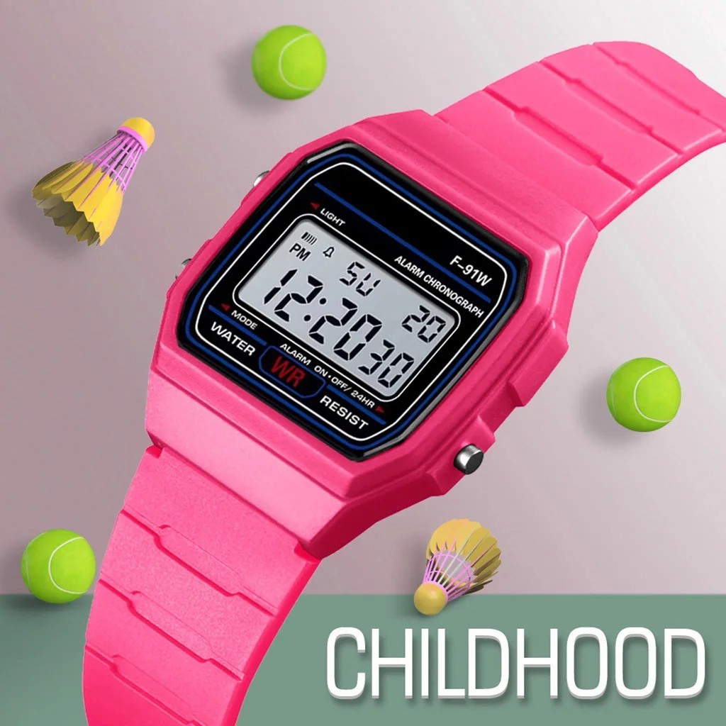 F 91W Classic Digital Resin Strap Watch Stopwatch Chronograph Sport Unisex Men*
