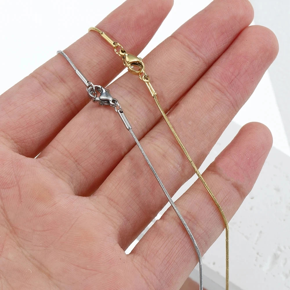 925 Sterling Silver Snake Chain Necklace with Lobster Clasp for DIY Jewelry