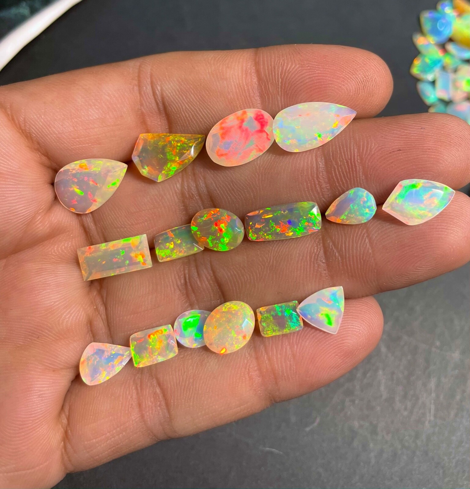 Opal Cut, AAAA Natural Opal Faceted Gemstone, Ethiopian Opal Cut loose Stone Lot
