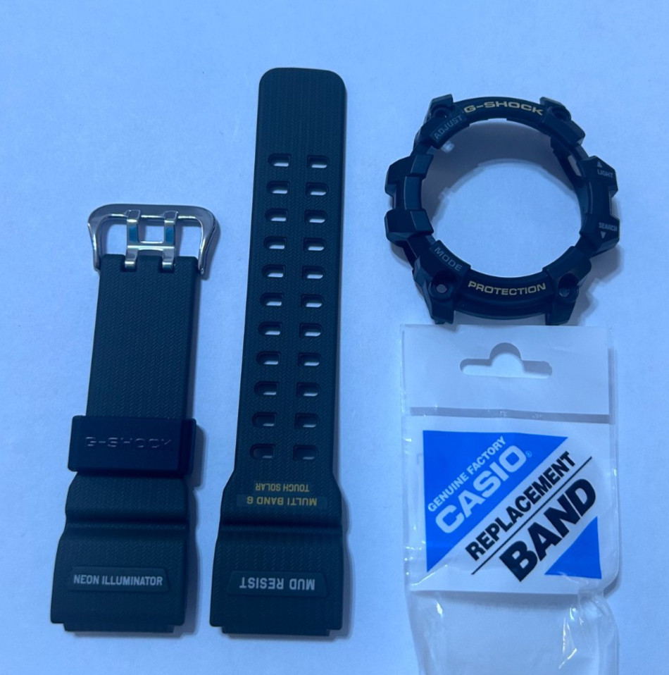 Casio STRAP GWG-100-1A3 Resin Rubber Band AND BEZEL COMBO GREEN GWG-100