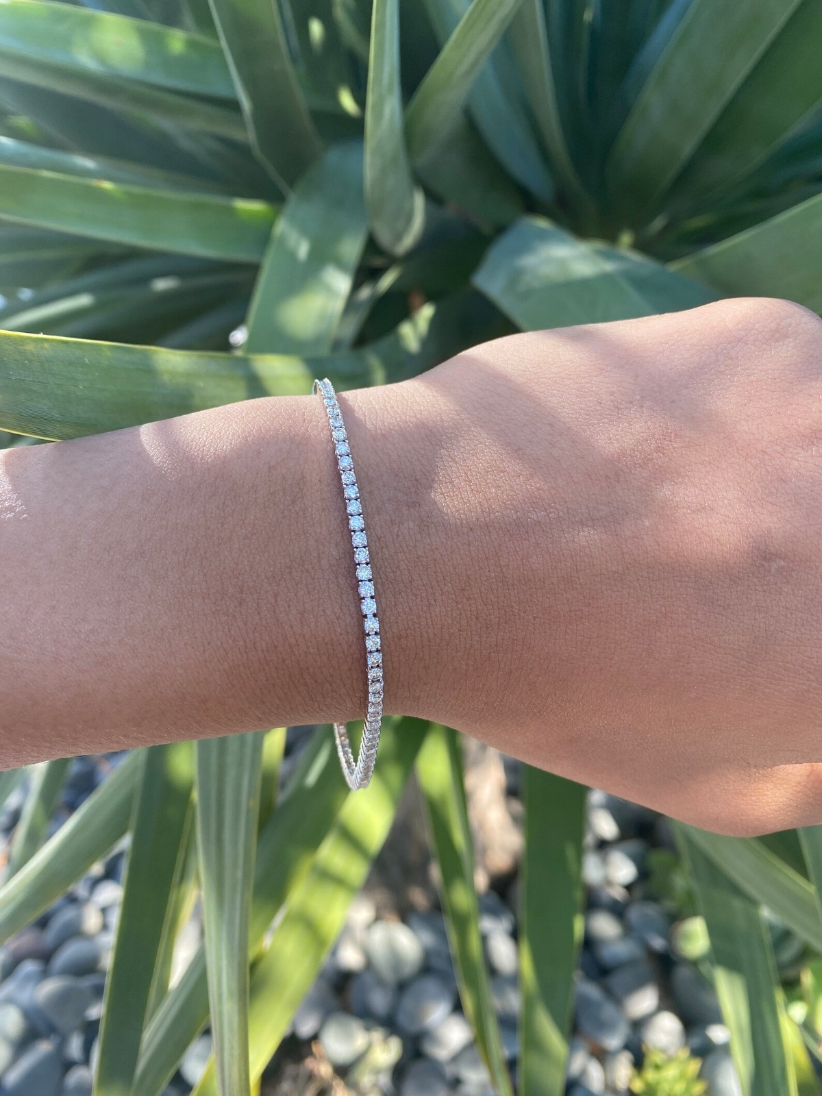 3.50CT Round Cut Natural Diamond Tennis Bracelet For Wedding Gift 14k White Gold