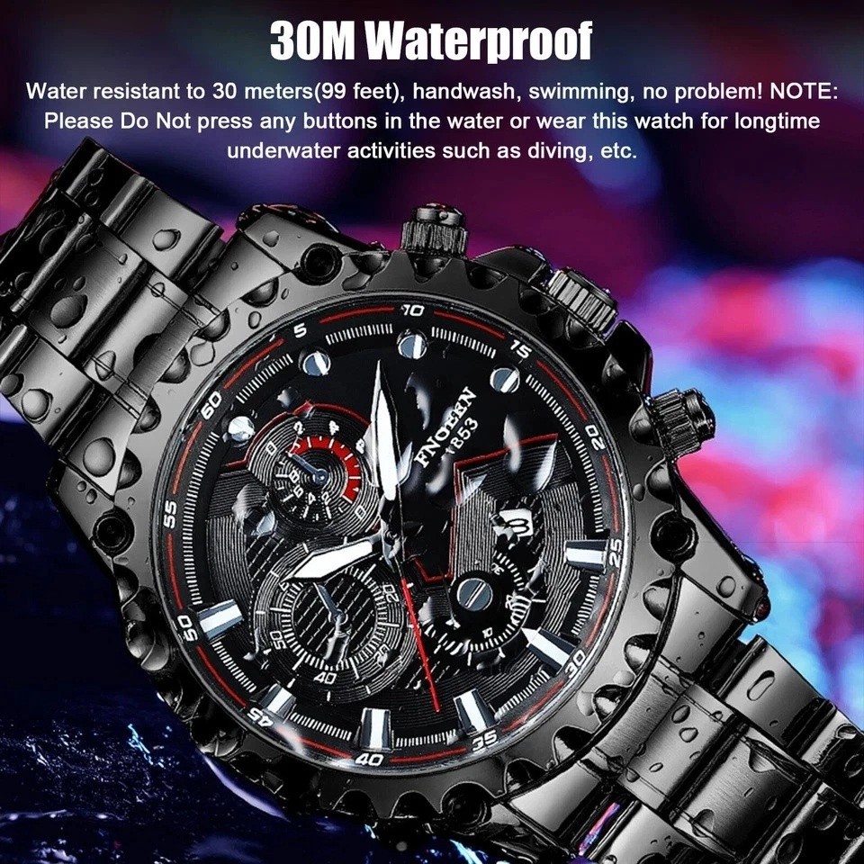 Men’s Waterproof Luxury Watch Stainless Steel Quartz Luminous Classic Wristwatch