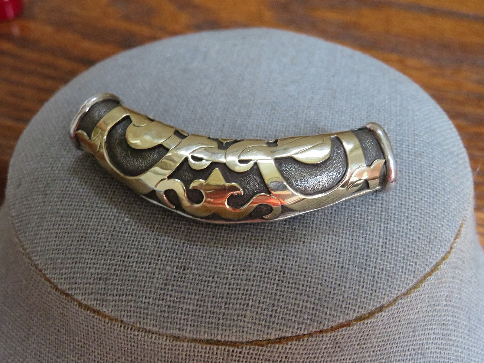 “John Hardy” Sterling Silver & 18k Yellow Gold Dayak Slide/ Enhancer Pendant