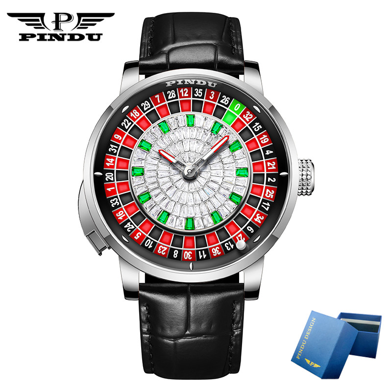2025 PINDU Men’s automatic mechanical watch roulette button business luxury