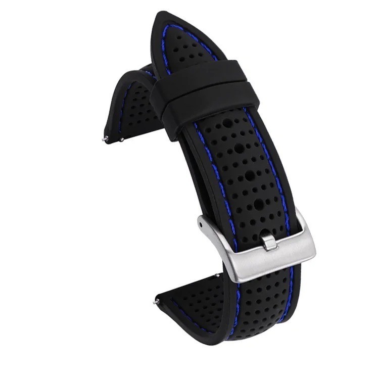 Universal Silicone Watch Band Strap Rubber Waterproof Men’s Black 19-24MM Hoop
