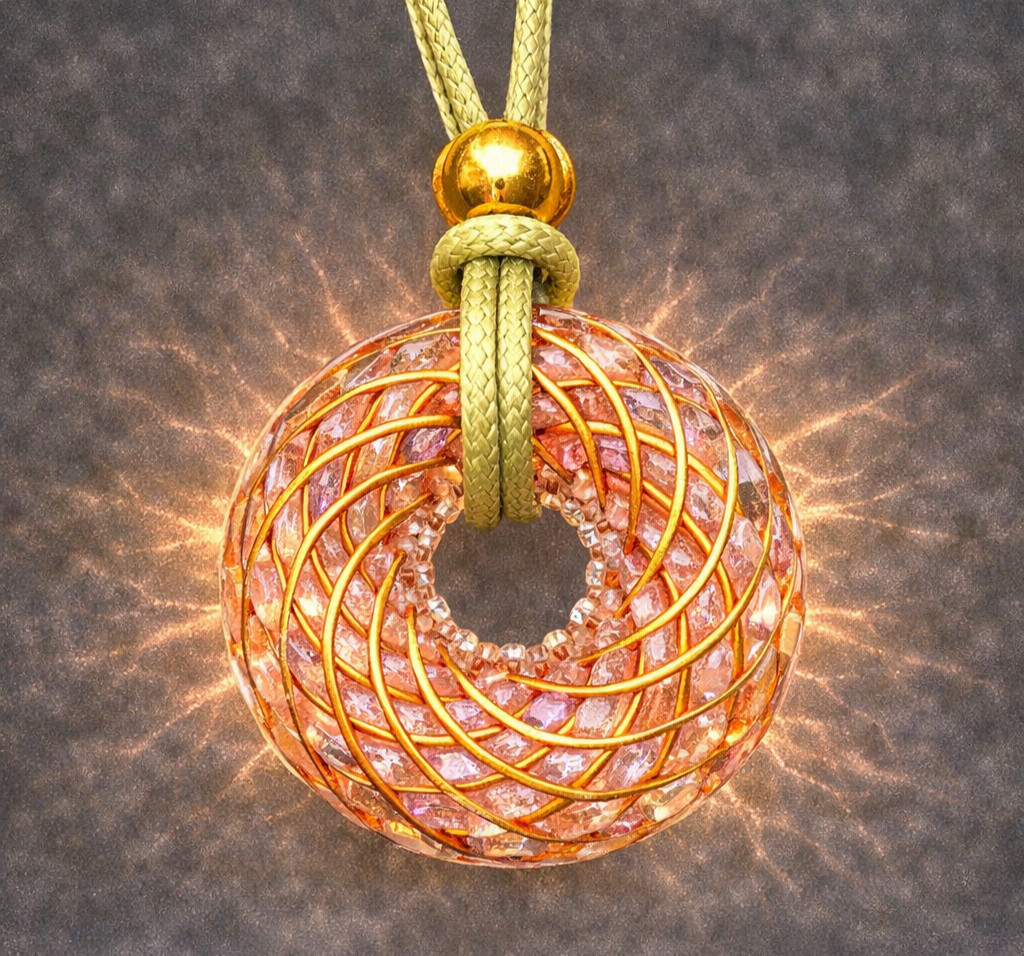 Aether Crystal Pendant Sacred Geometry Spiritual Energy Necklace