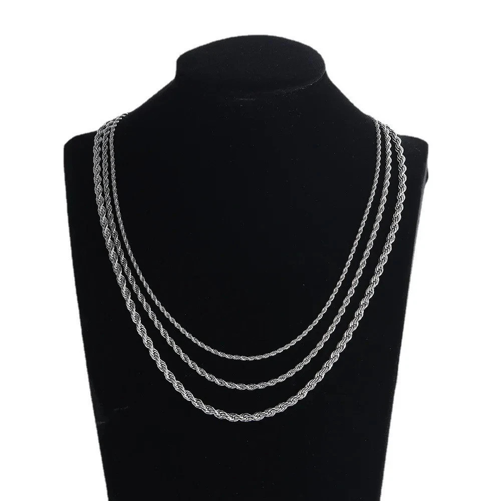 Italian Solid Sterling Silver Rope Link Chain Necklace Silver Chain UNISEX