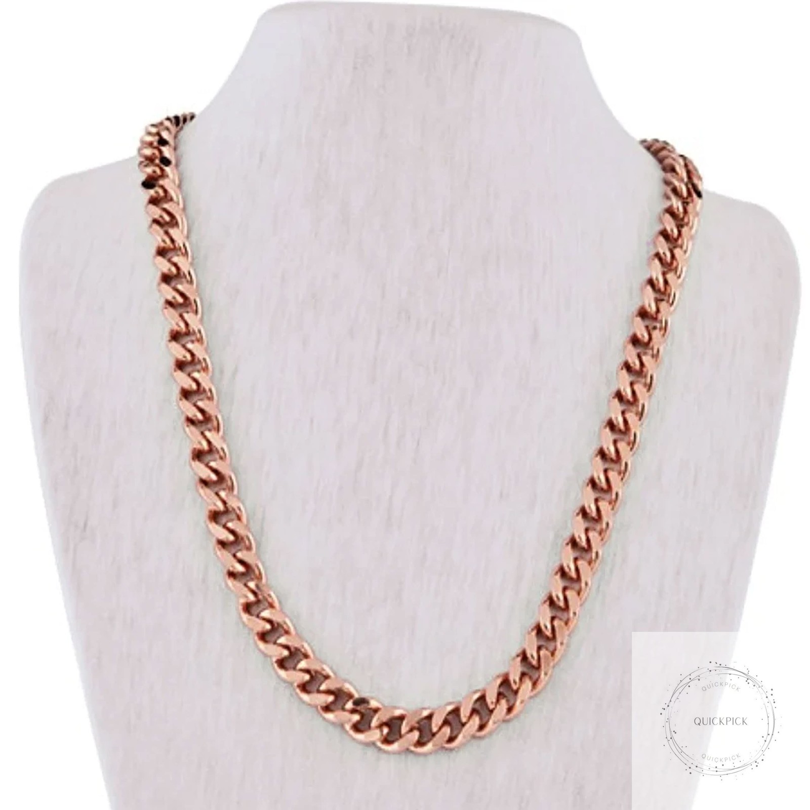 1 Pure Copper Cuban Link Necklace Heavy Solid Statement Jewelry Chain 24″ Unisex