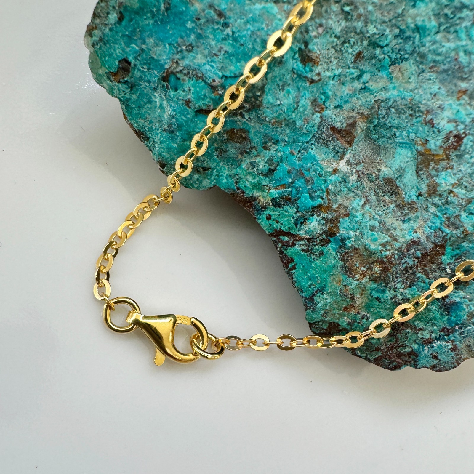 Gold over Sterling Silver Necklace-2mm Strong Flat Cable Chain – 7-36 Inches