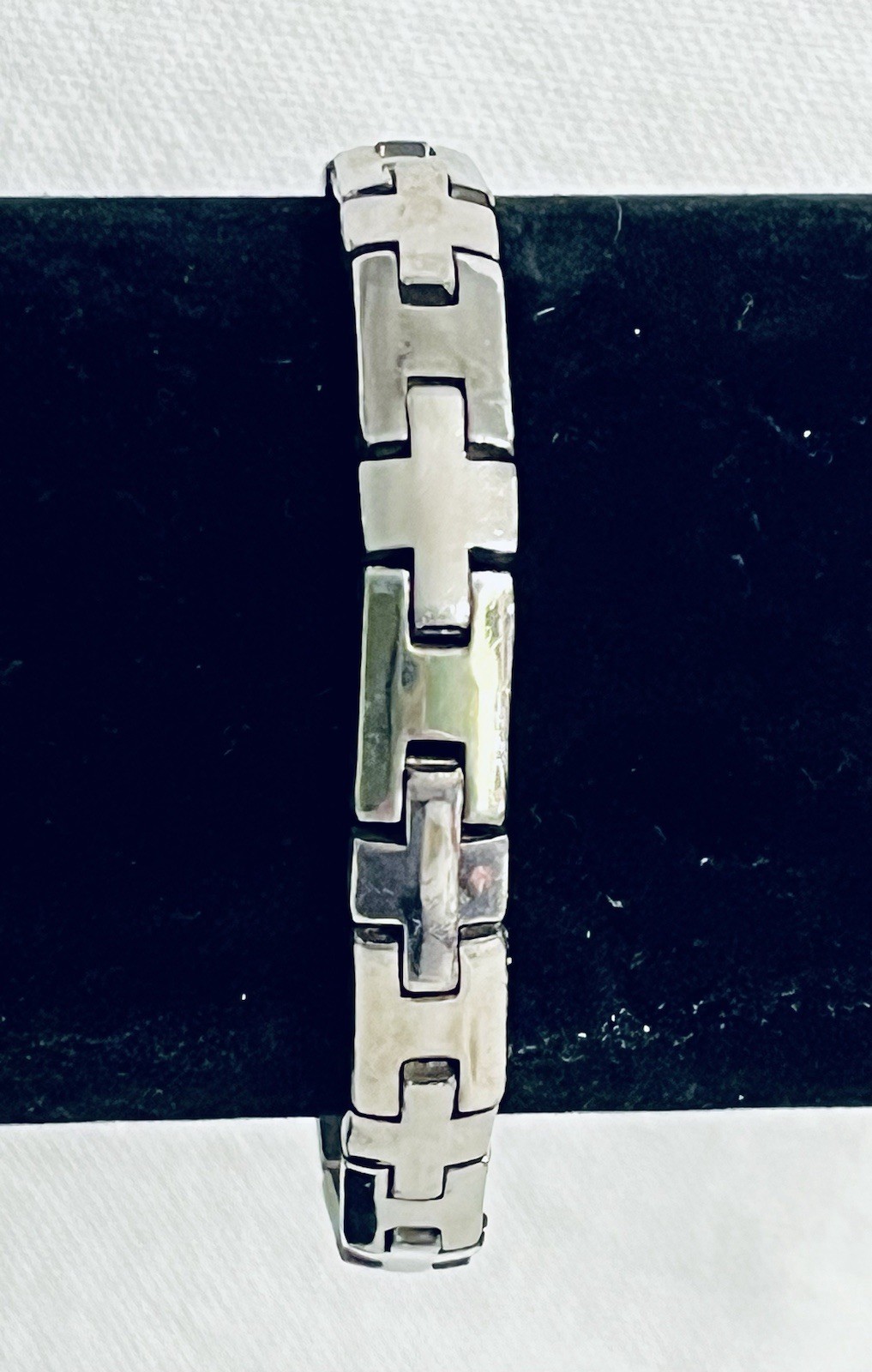 Sterling Silver .925 Modern Link 7.5” x 5/8” Unisex Bracelet 28.7g