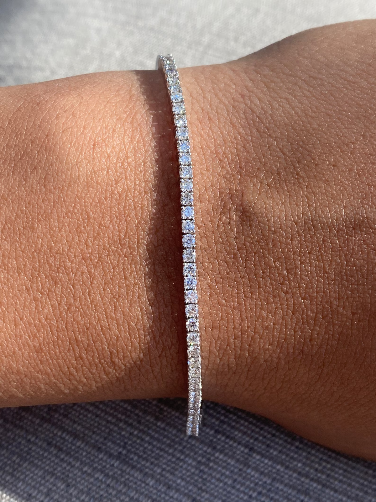 3.50CT Round Cut Natural Diamond Tennis Bracelet For Wedding Gift 14k White Gold